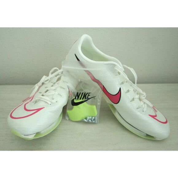 Nike DH5359-100 Men's Size 10.5 White/Pink Air Zoom Maxfly Track Spikes - Picture 1 of 11